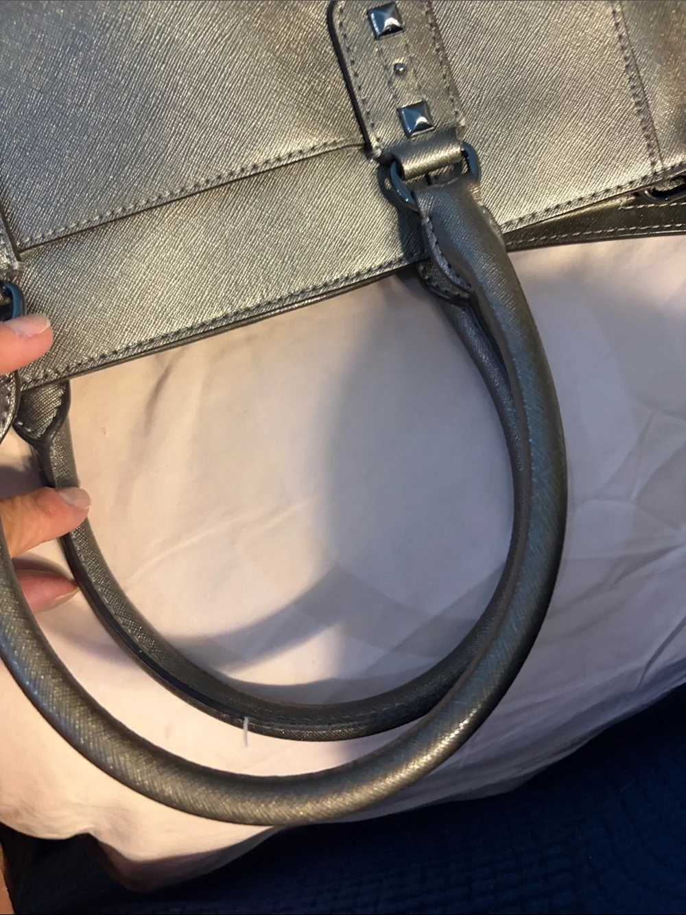 Michael Kors Metallic Bronze Studded Satchel